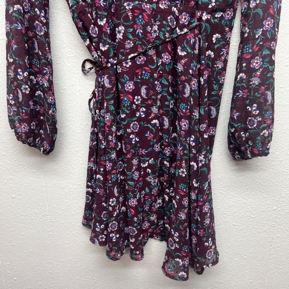 Francesca's Floral Party Event Romantic True Wrap Dress Womens Size Small Lined - Picture 10 of 13